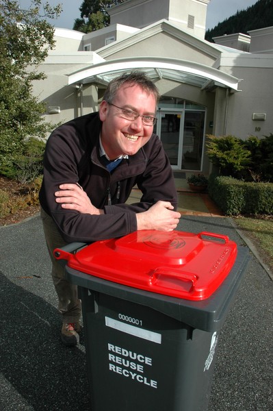 QLDC solid waste manager Stefan Borowy delighted with the new community-owned wheelie bin.